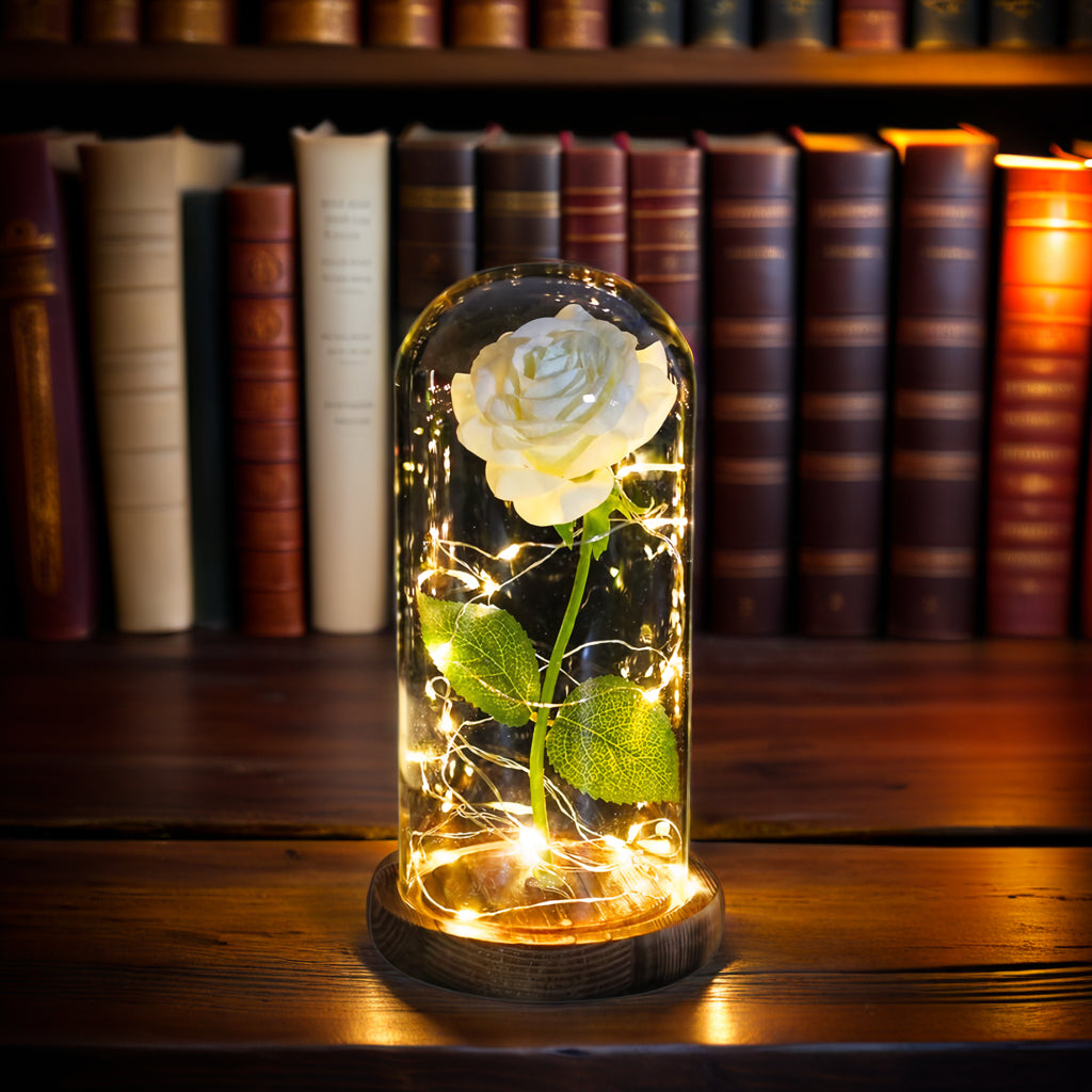 Eternal Rose in Glass Dome – Galaxy LED Beauty - Best Wedding Decor - Creative Valentine's and Mother's Day Gift – Beautiful Flower Light