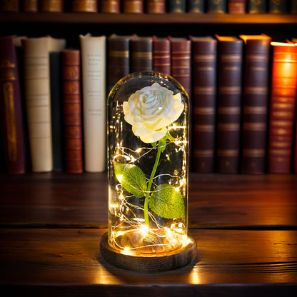 Eternal Rose in Glass Dome – Galaxy LED Beauty - Best Wedding Decor - Creative Valentine's and Mother's Day Gift – Beautiful Flower Light