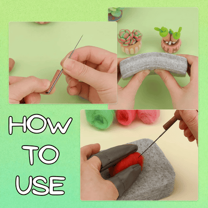 DIY Needle Felting Kit for Beginners Succulent Plants - 15 Potted Designs, 44 Colourful Wools, Complete Craft Kit with Tools & Tutorials