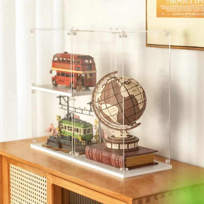 Wooden 3D Globe Puzzle Kit – DIY Assembly Model – Rotating Earth Map – Educational Gift for Kids & Adults – Home & Desk Decor