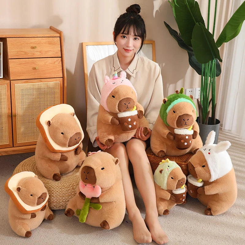 Adorable Capybara Plush Toys with Cute Costumes - Soft Stuffed Animal for Kids & Adults, Perfect Gift, Available in 30cm & 40cm Sizes