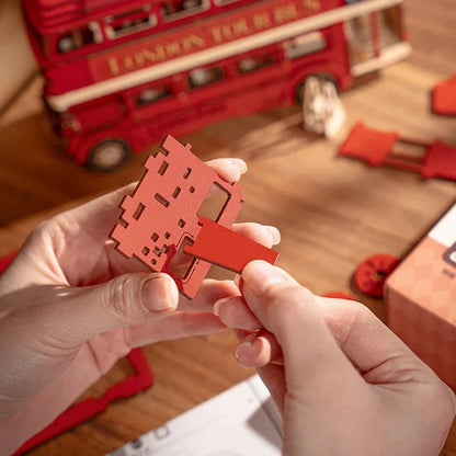 3D Wooden London Bus Puzzle – DIY Double-Decker Model Kit – Classic British Design – Collectible Gift for Adults & Kids – Home Decor