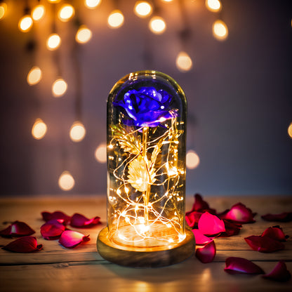Eternal Rose in Glass Dome – Galaxy LED Beauty - Best Wedding Decor - Creative Valentine's and Mother's Day Gift – Beautiful Flower Light