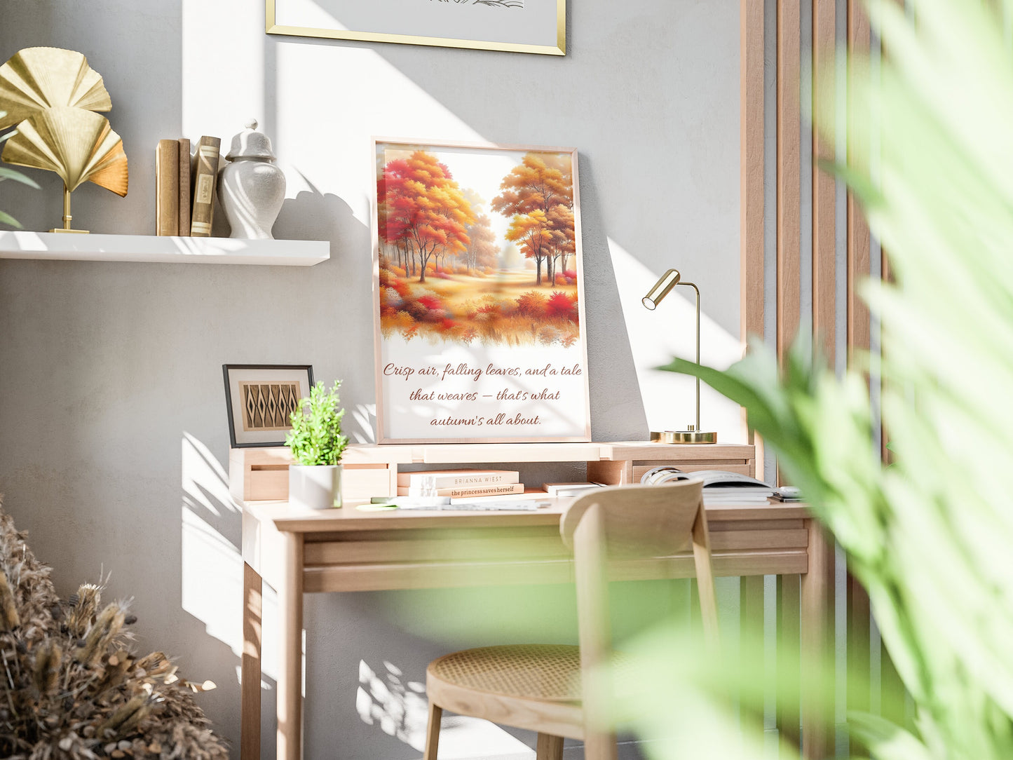 Printable Autumn Wall Art | A4 Fall Decor | Digital PNG Poster | Cozy Home Decor | Instant Download Artwork | Seasonal Interior Accent