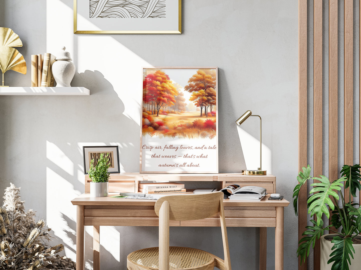 Printable Autumn Wall Art | A4 Fall Decor | Digital PNG Poster | Cozy Home Decor | Instant Download Artwork | Seasonal Interior Accent