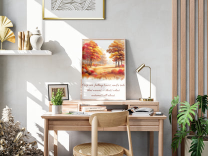 Printable Autumn Wall Art | A4 Fall Decor | Digital PNG Poster | Cozy Home Decor | Instant Download Artwork | Seasonal Interior Accent