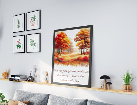 Printable Autumn Wall Art | A4 Fall Decor | Digital PNG Poster | Cozy Home Decor | Instant Download Artwork | Seasonal Interior Accent