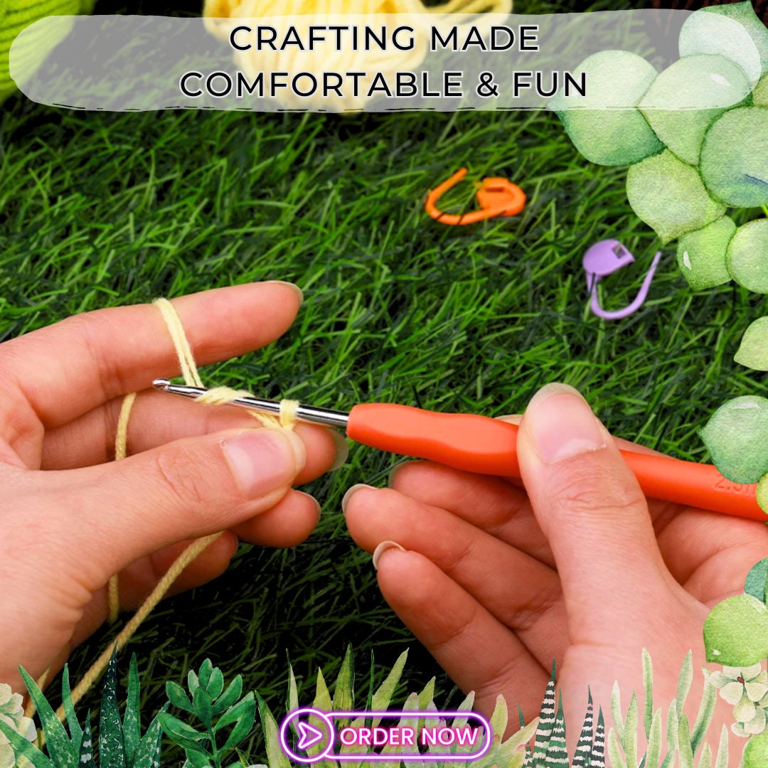 Succulents Crochet Kit - For Beginners 4pcs 'LOVE' Cactus Potted Plants, DIY Craft Set with Yarn, Needles, Instructions, & Accessories