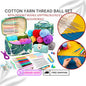 Cotton Yarn Thread Ball Set with Crochet Hooks, Knitting Needles and Accessories – Complete Craft Kit in a Stylish Bag for Knitters