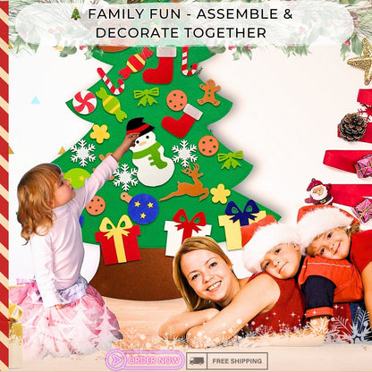 31-Piece DIY Felt Christmas Tree Kit for Kids - Creative Xmas Wall Decor with Handcraft Ornaments, Easy to Assemble, Safe & Fun