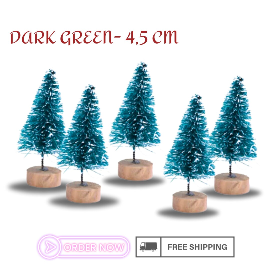 50Pcs Miniature Christmas Trees - Artificial Pine Sisal, Snowy Tabletop Decor, Festive Xmas Ornaments, Ideal for Crafts & Gifts