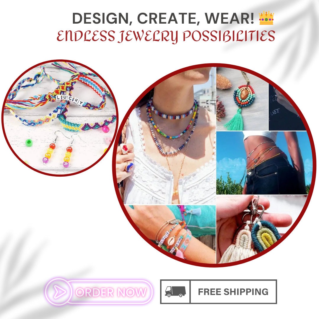 DIY 4655pcs Bead Bracelet & Necklace Kit | Multicolor Jewelry Making Set | Children's Creative Craft Gift | High-Quality Acrylic Beads