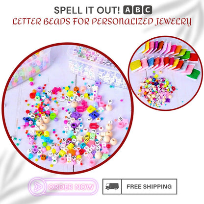 DIY 4655pcs Bead Bracelet & Necklace Kit | Multicolor Jewelry Making Set | Children's Creative Craft Gift | High-Quality Acrylic Beads