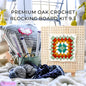 Premium Oak Crochet Blocking Board Kit 9.3" - Handcrafted Knitting Mat Set with Stainless Steel Pins and Needles for DIY Needlework & Crafts