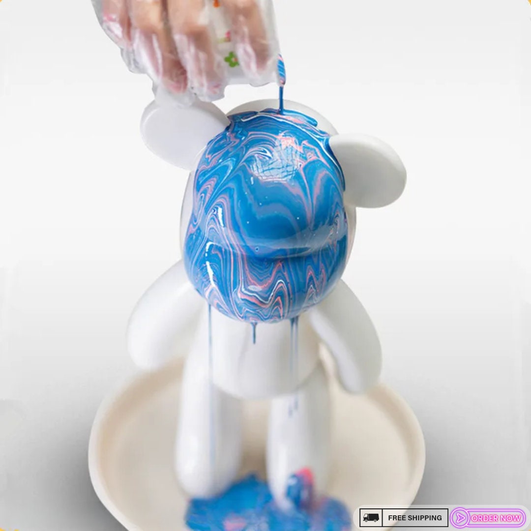 Customisable Vinyl Bear Doll - Figurine 33 CM Sculpture Mold - Perfect for DIY Fluid Painting & Personalised Handmade Gifts