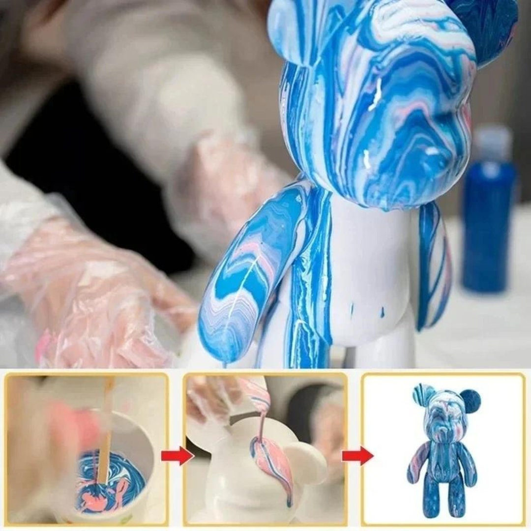 Customisable Vinyl Bear Doll - Figurine 33 CM Sculpture Mold - Perfect for DIY Fluid Painting & Personalised Handmade Gifts