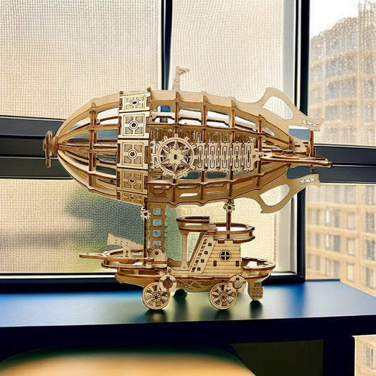 Airship 3D Wooden Puzzle Kit - DIY Handcraft Model for Adults & Kids, Creative Jigsaw Hobby Toy, Unique  Home Decor Collectible