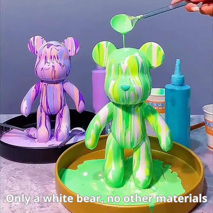 Customisable Vinyl Bear Doll - Figurine 33 CM Sculpture Mold - Perfect for DIY Fluid Painting & Personalised Handmade Gifts
