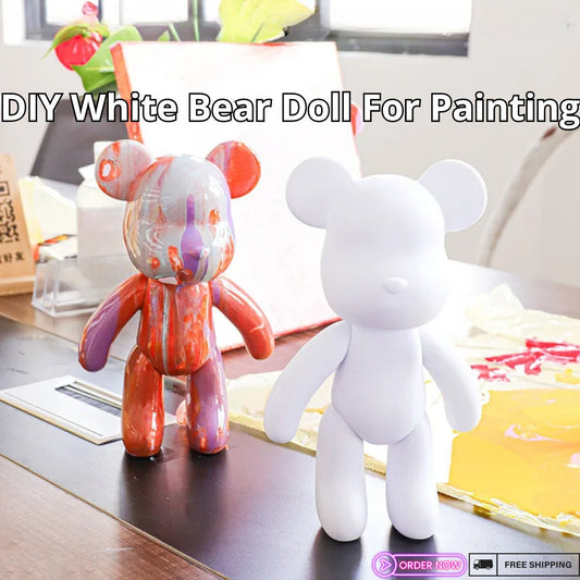 Customisable Vinyl Bear Doll - Figurine 33 CM Sculpture Mold - Perfect for DIY Fluid Painting & Personalised Handmade Gifts