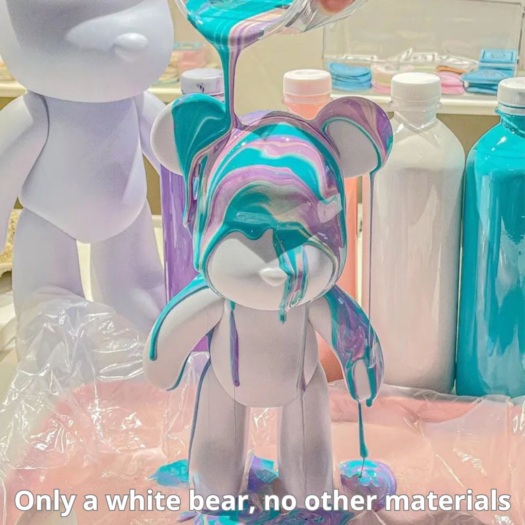 Customisable Vinyl Bear Doll - Figurine 33 CM Sculpture Mold - Perfect for DIY Fluid Painting & Personalised Handmade Gifts