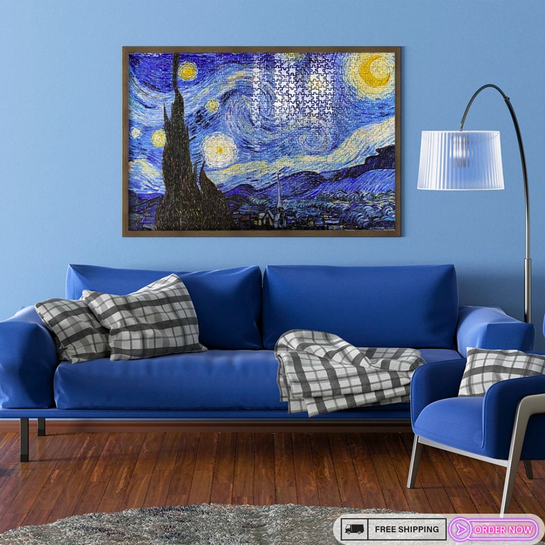 Van Gogh Starry Night 1000-Piece Jigsaw Puzzle BIG 68x49cm, Eco-Friendly Paper, Perfect Christmas & Birthday Gift for Adults Art Masterpiece