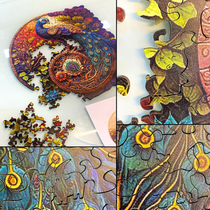 Vibrant Hummingbird Wooden Puzzle – Colourful Floral Design, Interlocking Pieces for All Ages, Perfect Family Jigsaw Gift, Unique Shapes