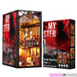 DIY Train Mystery Book Nook Kit - 3D Wooden Puzzle, Detective Train Booknook Model with Touch Light and Dust Cover Bookend Set For Beginners