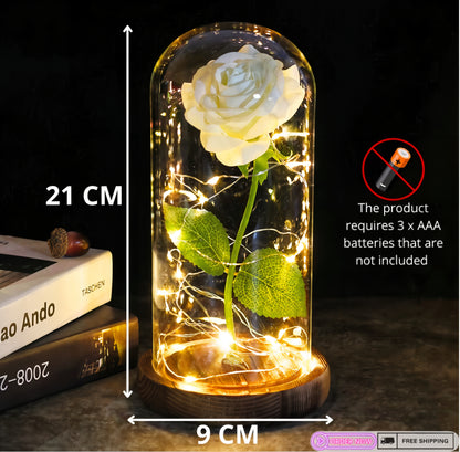 Eternal Rose in Glass Dome – Galaxy LED Beauty - Best Wedding Decor - Creative Valentine's and Mother's Day Gift – Beautiful Flower Light